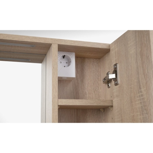 Aqualine 45028S ZOJA/KERAMIA FRESH STRIP szafka z lustrem i oświetleniem LED 60x60x14cm prawa dąb platin