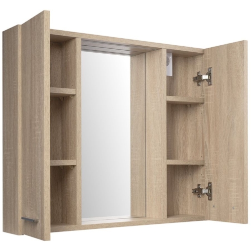 Aqualine 45029S ZOJA/KERAMIA FRESH STRIP szafka z lustrem i oświetleniem LED 70x60x14cm dąb platin