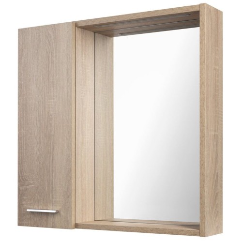 Aqualine 45027S ZOJA/KERAMIA FRESH STRIP szafka z lustrem i oświetleniem LED 60x60x14cm lewa dąb platin