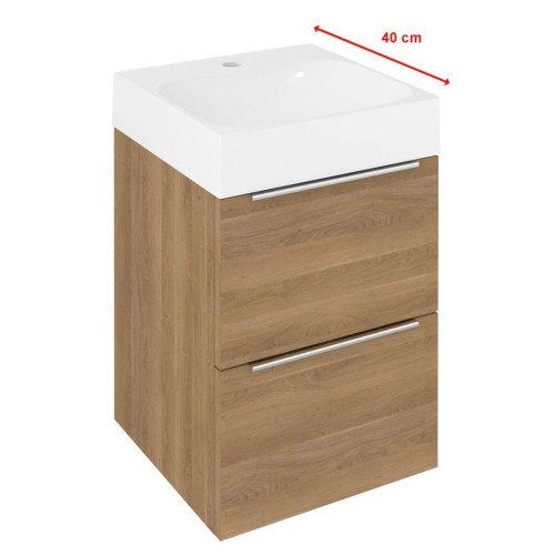 Sapho EM040-2525 EMONA szafka umywalkowa 394x55x39cm dąb cuneo