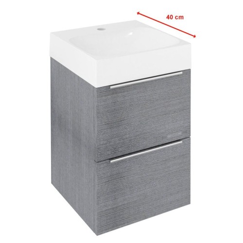 Sapho EM040-1111 EMONA szafka umywalkowa 394x55x39cm dąb srebrny