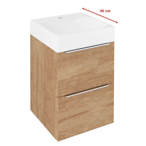 Sapho EM040-2222 EMONA szafka umywalkowa 394x55x39cm dąb alabama