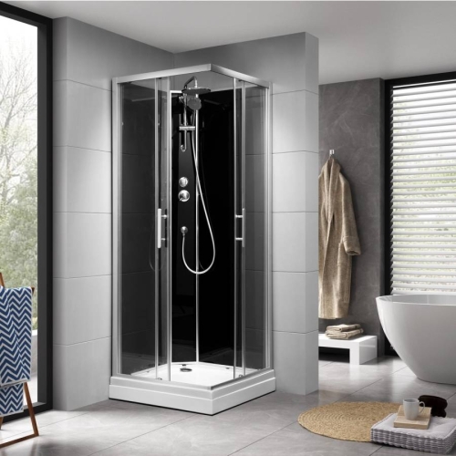 Aqualine GG80X80 GRANVIK boks prysznicowy półokrągły 800x800x2180mm szkło czyste