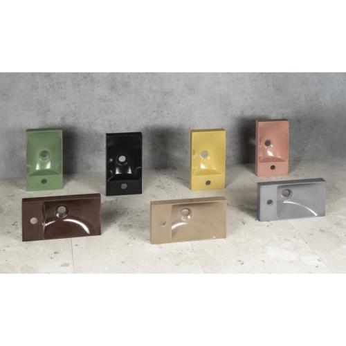 Sapho AS40014 AGOS umywalka betonowa 40x22cm lewa/prawa piaskowy półpołysk