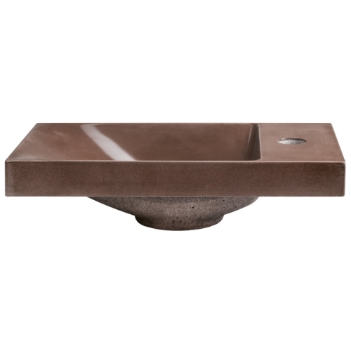 Sapho AS40015 AGOS umywalka betonowa 40x22cm lewa/prawa ciemnobrązowy półpołysk