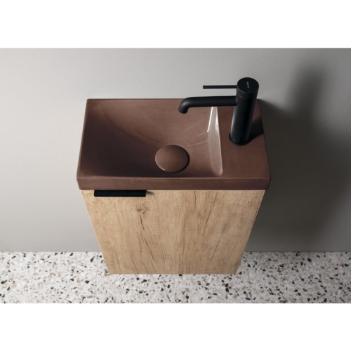 Sapho AS40015 AGOS umywalka betonowa 40x22cm lewa/prawa ciemnobrązowy półpołysk