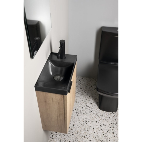 Sapho AS40016 AGOS umywalka betonowa 40x22cm lewa/prawa antracyt półpołysk