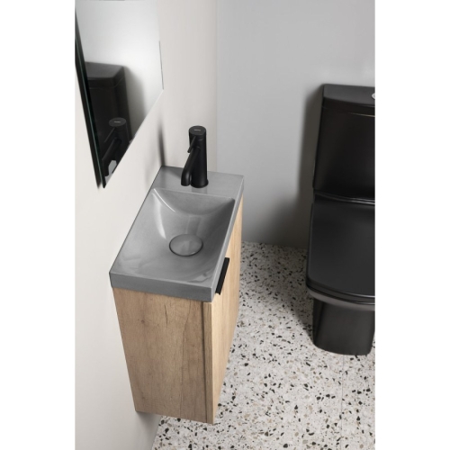 Sapho AS40017 AGOS umywalka betonowa 40x22cm lewa/prawa szary półpołysk