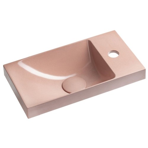 Sapho AS40021 AGOS umywalka betonowa 40x22cm lewa/prawa różowy połysk