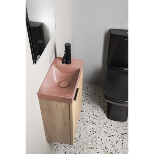 Sapho AS40021 AGOS umywalka betonowa 40x22cm lewa/prawa różowy połysk