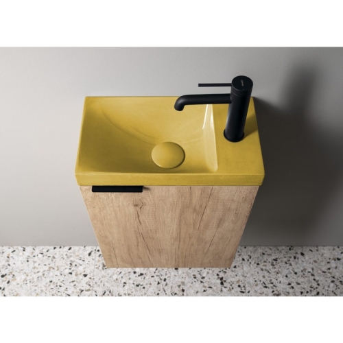 Sapho AS40022 AGOS umywalka betonowa 40x22cm lewa/prawa żółty półpołysk