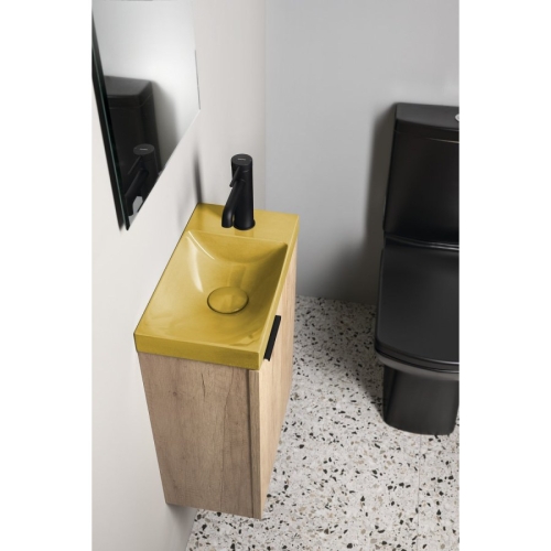 Sapho AS40022 AGOS umywalka betonowa 40x22cm lewa/prawa żółty półpołysk