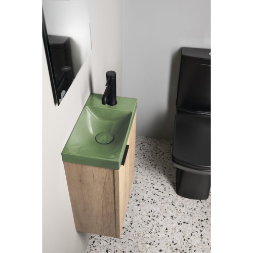 Sapho AS40023 AGOS umywalka betonowa 40x22cm lewa/prawa zielony półpołysk