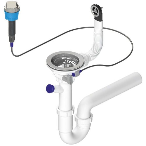 Bruckner 155.128.0 Syfon zlewozmywakowy z przelewem sterowaniem i kranem 6/4" z odpływem DN40