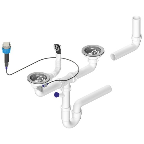 Bruckner 155.129.0 Syfon zlewozmywaka podwójny odpływ