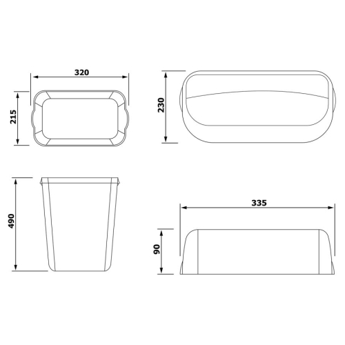 MARPLAST A74201MA-2 COLORED ścienny kosz na śmieci z pokrywą 23l ABS brązowy