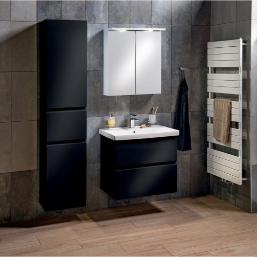 Aqualine AI685R ALTAIR słupek wysoki z koszem na bieliznę 40x184x31cm czarny mat prawy