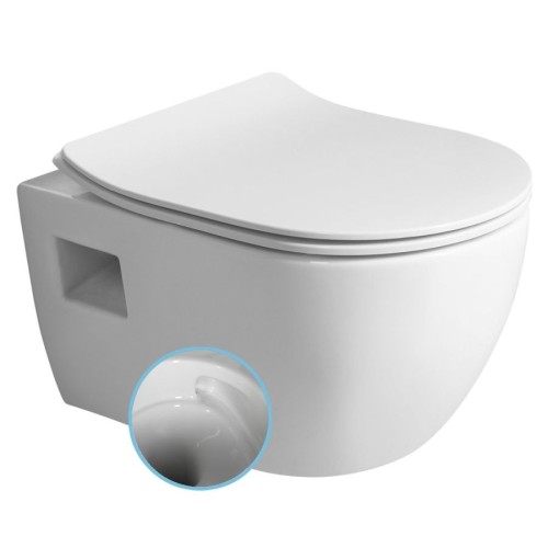 Bruckner 201.331.4 LUNA wc wiszące Vortex Rimless 355x49cm biały