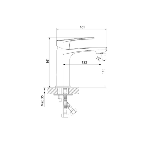 SAMONA 10220201B KORANA bateria umywalkowa czarny mat