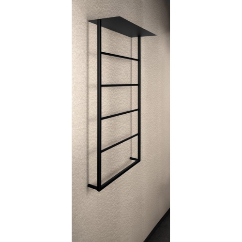 Sapho SKA702 SKA ścienny wieszak na ręczniki z półką 604x1184x252mm czarny mat