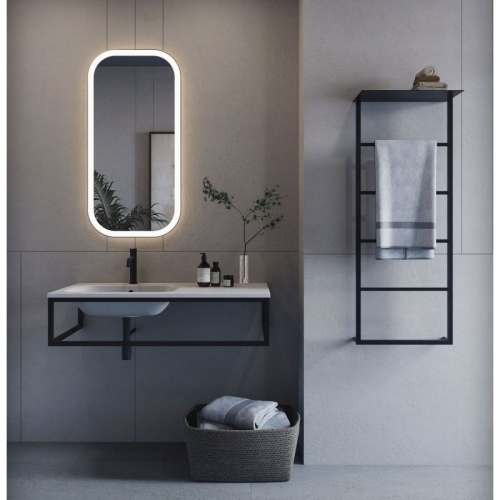 Sapho SKA712 SKA ścienny wieszak na ręczniki z półką 604x1184x252mm biały mat