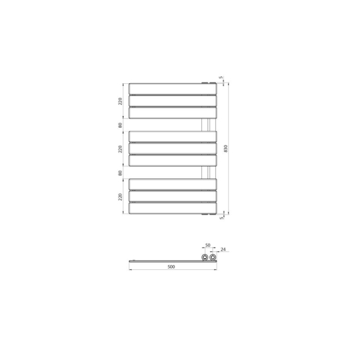 Aqualine LLM508B MYTHOS grzejnik łazienkowy 500x830mm czarny mat