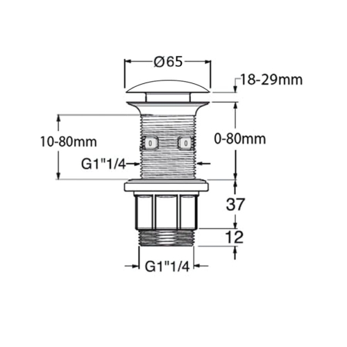 Sapho AS914 Korek umywalkowy 5/4'' klik-klak betonowy grzybek 10-80mm piaskowy półpołysk