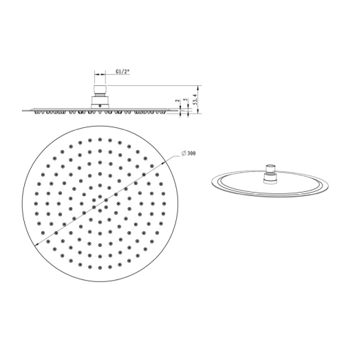 Sapho MS573PG SLIM deszczownia średnica 300mm miedź mat