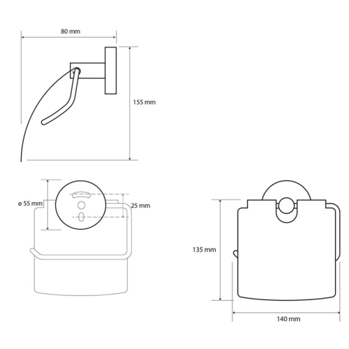 Sapho XR732PG X-ROUND COPPER wieszak na papier toaletowy z klapką miedź mat
