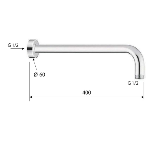 Sapho BR519D Ramię prysznicowe okrągły 400mm złoto mat