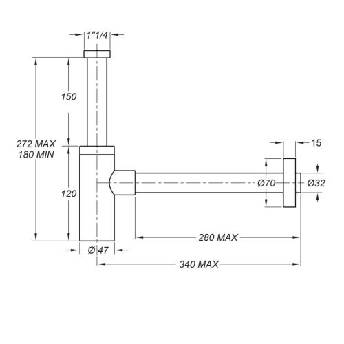 Sapho SI519D Syfon umywalkowy 5/4