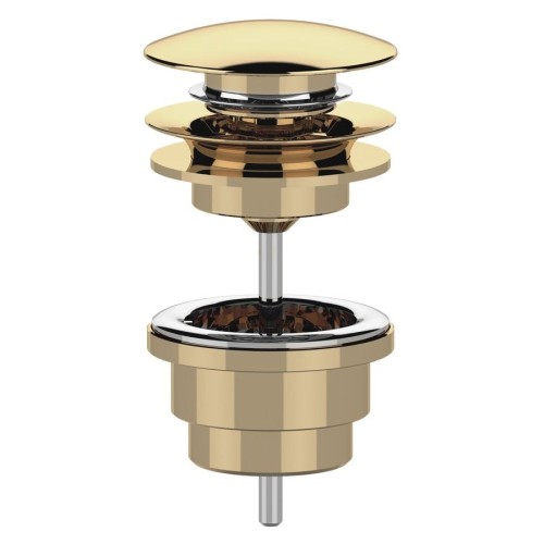 Sapho CV100217 Odpływ umywalkowy 5/4'' click-clack duży grzybek 10-65mm złoto