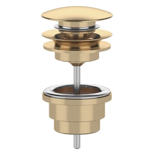 Sapho CV100219 Odpływ umywalkowy 5/4'' click-clack duży grzybek 10-65mm złoto mat