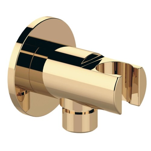 Sapho 1205-0917 Uchwyt prysznicowy okrągły stały z odpływem złoto