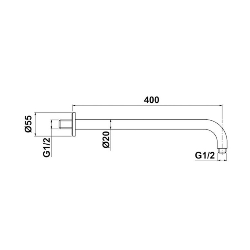 Sapho BR51G Ramię prysznicowe okrągły 400mm złoto mat