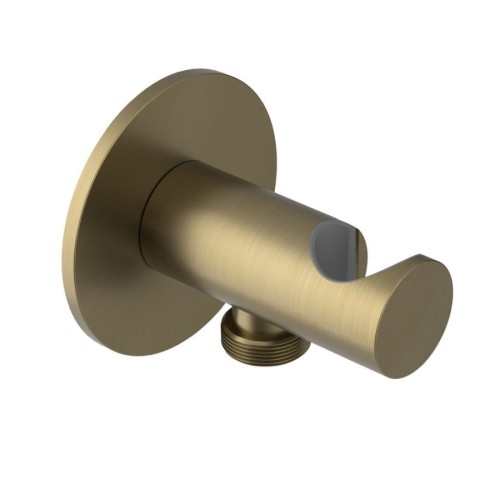 Sapho SG203G Uchwyt prysznicowy okrągły stały z odpływem złoto mat