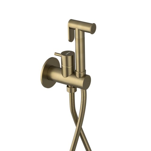 Sapho UT013G ULTRAMIX bateria podtynkowa do bidetu z prysznicem Stop okrągły złoto mat