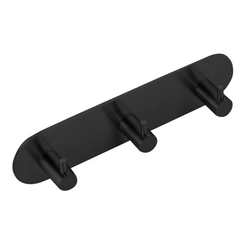 Sapho 32203B Samoprzylepny haczyk potrójny okrągły czarny mat