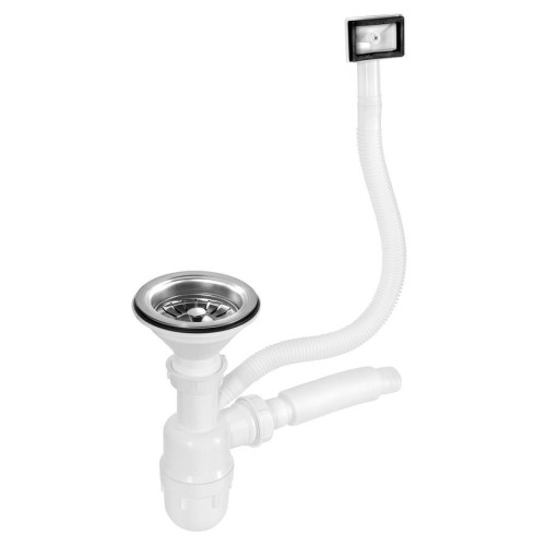 Aqualine NDAQ208 Syfon zlewozmywakowy z piletą biały