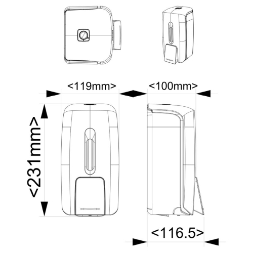 Aqualine 1318-47 OLMO dozownik mydła płynnego 800ml biały