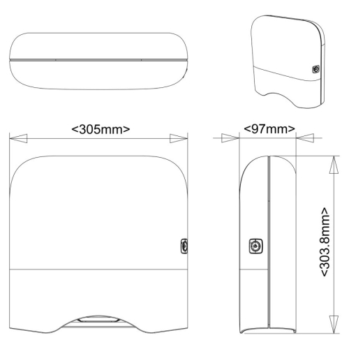 Aqualine 1318-49 OLMO zasobnik ręczników papierowych 305x304mm biały