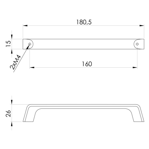 Sapho DM265 Uchwyt metalowy 1805/160mm miedź mat