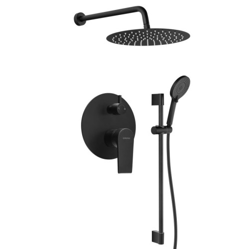 Sapho KA43/15-04 KAI zestaw prysznicowy podtynkowy z baterią podtynkową obrotowy przełącznik 2 wyjścia czarny mat