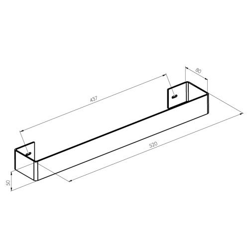 Sapho Tabella wieszak na ręcznik 520mm biały mat MI520W