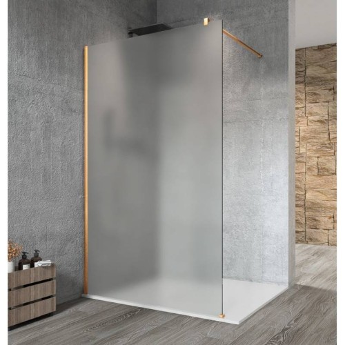 Gelco VARIO GOLD MATT jednoczęściowa kabina przysznicowa Walk-In montaż przy ścianie szkło matowe 700 mm GX1470-01