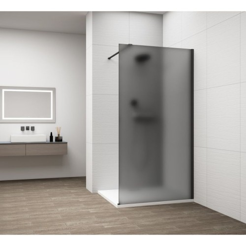 Polysan ES1413-02 Esca Black Matt kabina przysznicowa Walk-In szkło mat dymione 1300 mm