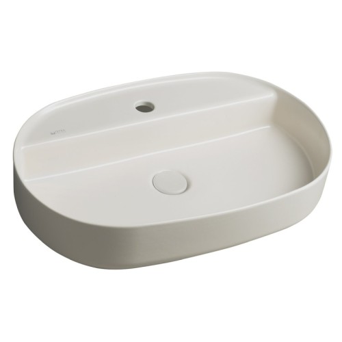 Isvea INFINITY OVAL umywalka ceramiczna nablatowa 60x40cm ivory 10NF65060-2K