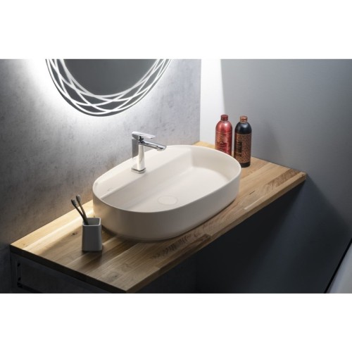 Isvea INFINITY OVAL umywalka ceramiczna nablatowa 60x40cm ivory 10NF65060-2K