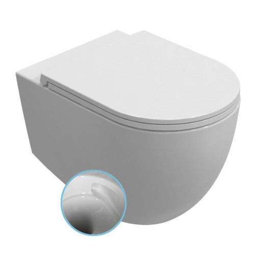 Isvea 10NF02003 INFINITY miska wc wisząca Vortex Rimless 365x53cm biały