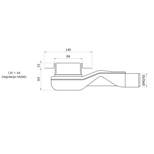 Wiper Mistral szlifowany 110 cm odpływ liniowy New Premium
